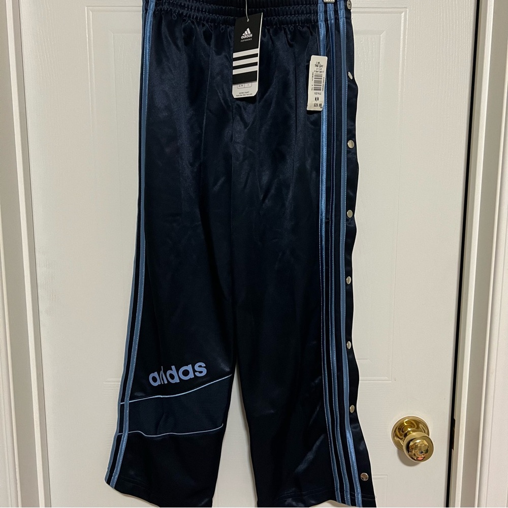 BNWT Adidas Kids Dark Blue Snap Joggers